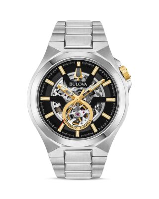Bulova - Maquina Silver-Tone Link Bracelet Automatic Watch, 46mm