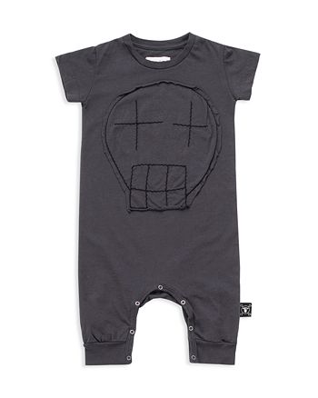 Nununu Unisex Embroidered Sketch Skull Romper Baby