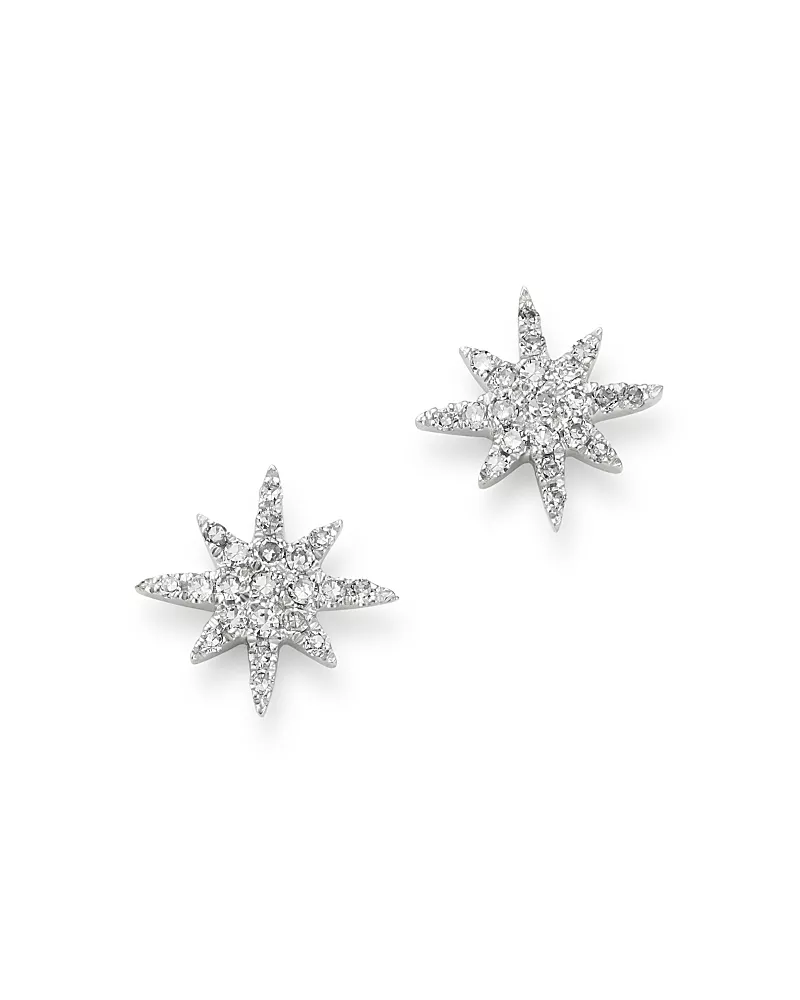 Meira T 14K White Gold Diamond Starburst Stud Earrings