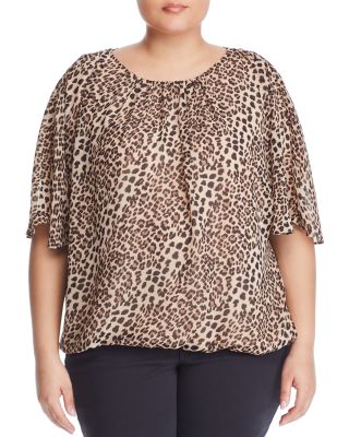 VINCE CAMUTO Plus Leopard-Print Dolman Top | Bloomingdale's