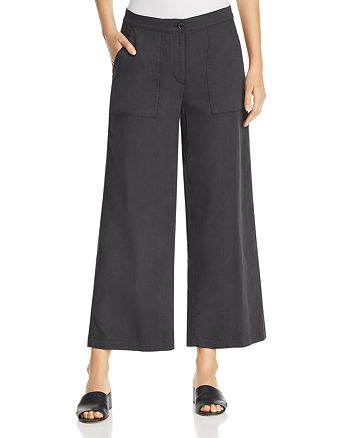 Eileen Fisher Organic Cotton Cropped Wide-Leg Pants | Bloomingdale's