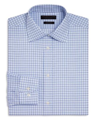 The Men's Store at Bloomingdale's Cotton Stretch Check Regular Fit Dress Shirt 16.5x34-35 main image 0