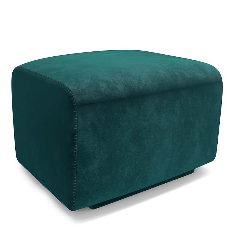 Huppe Adelaide Ottoman In Velluto Dark Teal