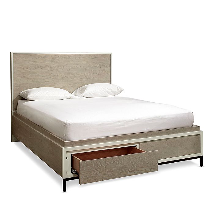 Shop Sparrow & Wren Morgan Queen Storage Bed In Parchment/gray
