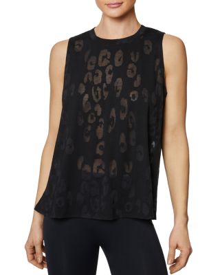 Débardeur Muscle Tank Betsey Johnson à Imprimé Graphique - Coupe Ajustée, Noir, Taille M