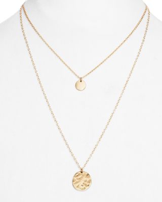 Layered Disc Pendant Necklace, 16"-22" - Exclusive