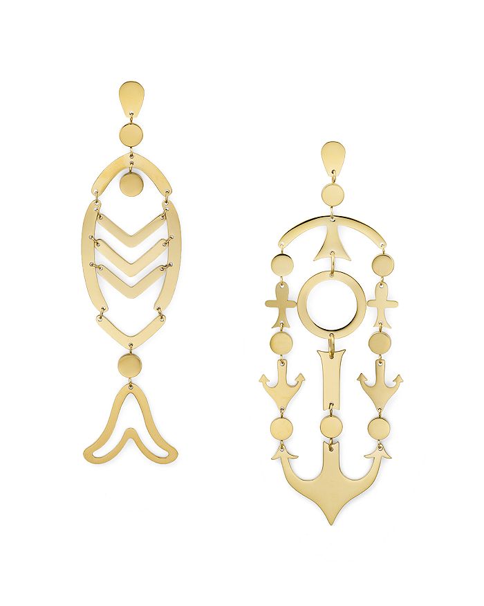 Tory Burch Articulated Fish & Anchor Earrings | Bloomingdale's