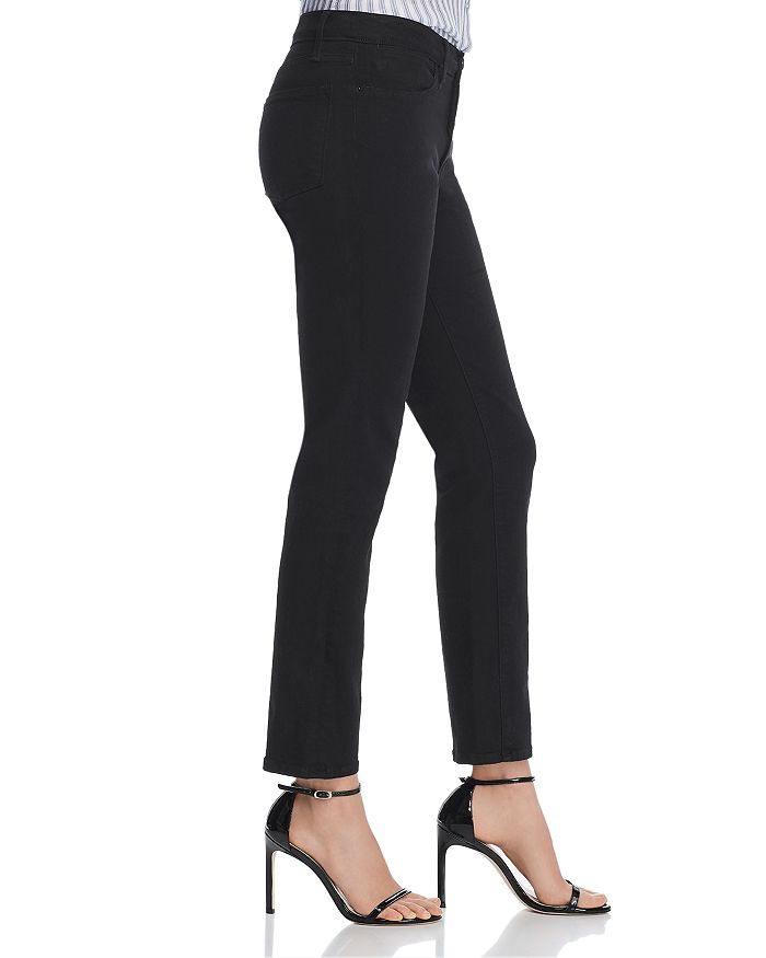 Shop Frame Le High Rise Straight Ankle Jeans In Film Noir
