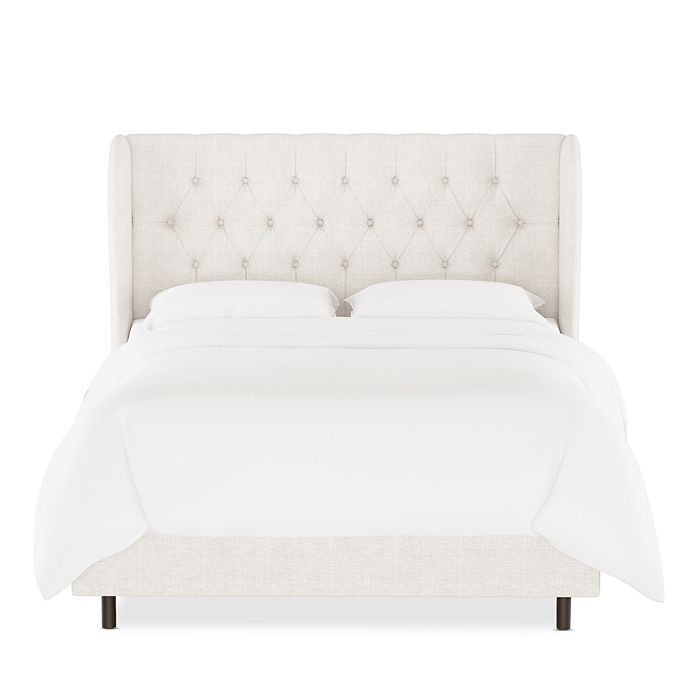 Sparrow & Wren Emma Zuma Linen California King Tufted Wingback Bed In