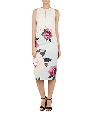 TED BAKER ANNILE MAGNIFICENT-PRINT DRESS,WMD-ANNILE-WH9W