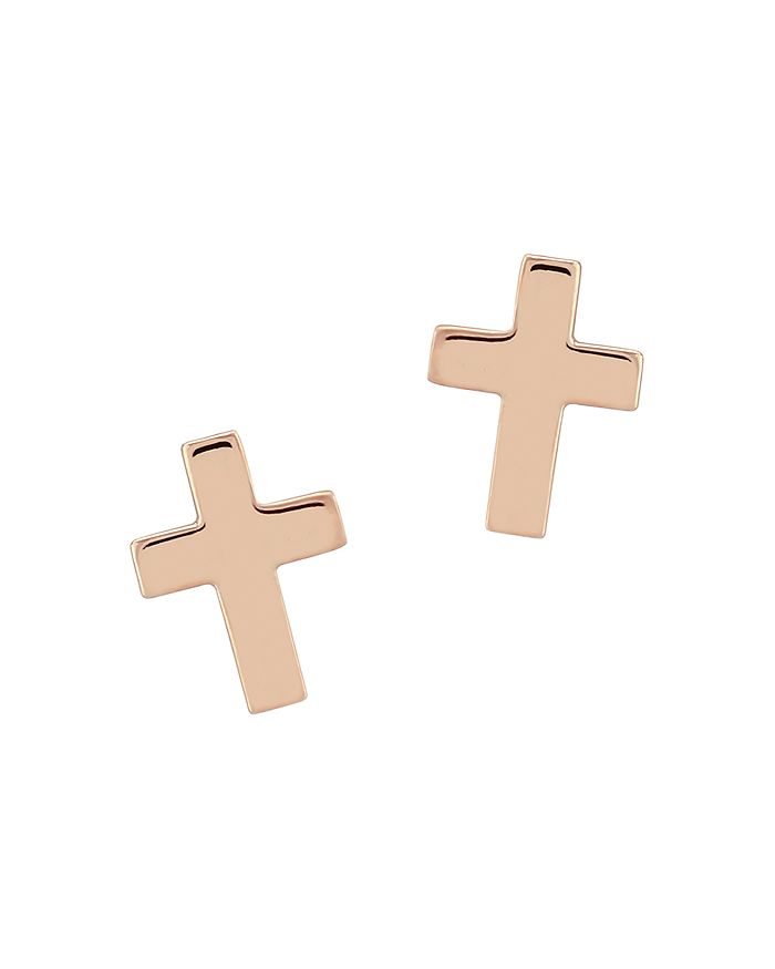 Bloomingdale's Medium Cross Stud Earrings In 14k Rose Gold - 100% Exclusive