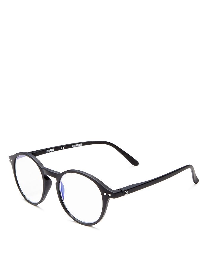 Izipizi Collection D Round Blue Light Glasses, 46mm In Black/screen ...