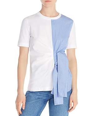 SANDRO Norman Color-Blocked Tie-Detail Tee,T11694E