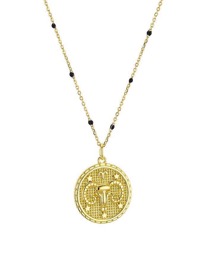 ARGENTO VIVO Zodiac Necklace in 14K Gold-Plated Sterling Silver, 16",826404GBLK