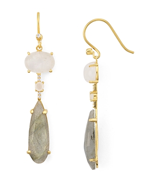 Argento Vivo Accessories MULTI STONE DROP EARRINGS IN 14K GOLD-PLATED STERLING SILVER