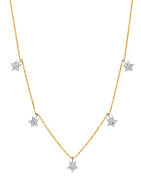 Bloomingdale's - Diamond Star Droplet Necklace in 14K White & Yellow Gold, 0.25 ct. t.w. - 100% Exclusive