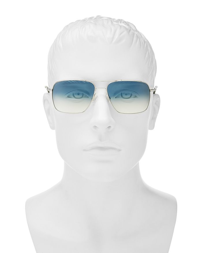 Shop Oliver Peoples Clifton Navigator Sunglasses, 58mm In Silver/clear Gradient Blue