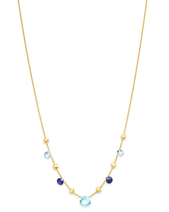 MARCO BICEGO 18K YELLOW GOLD PARADISE IOLITE & BLUE TOPAZ CHARM NECKLACE, 16.5 - 100% EXCLUSIVE,CB1260-MIX240-Y