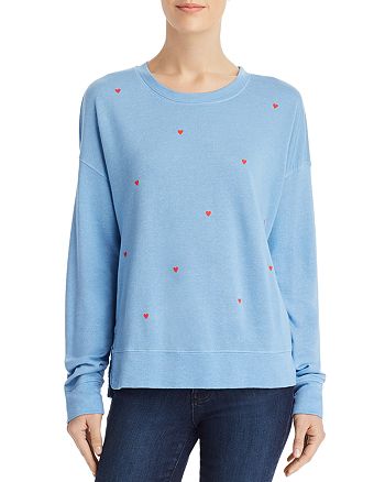 SUNDRY Womens High-Low Graphic Crewneck Top Pullover Sweatshirt 