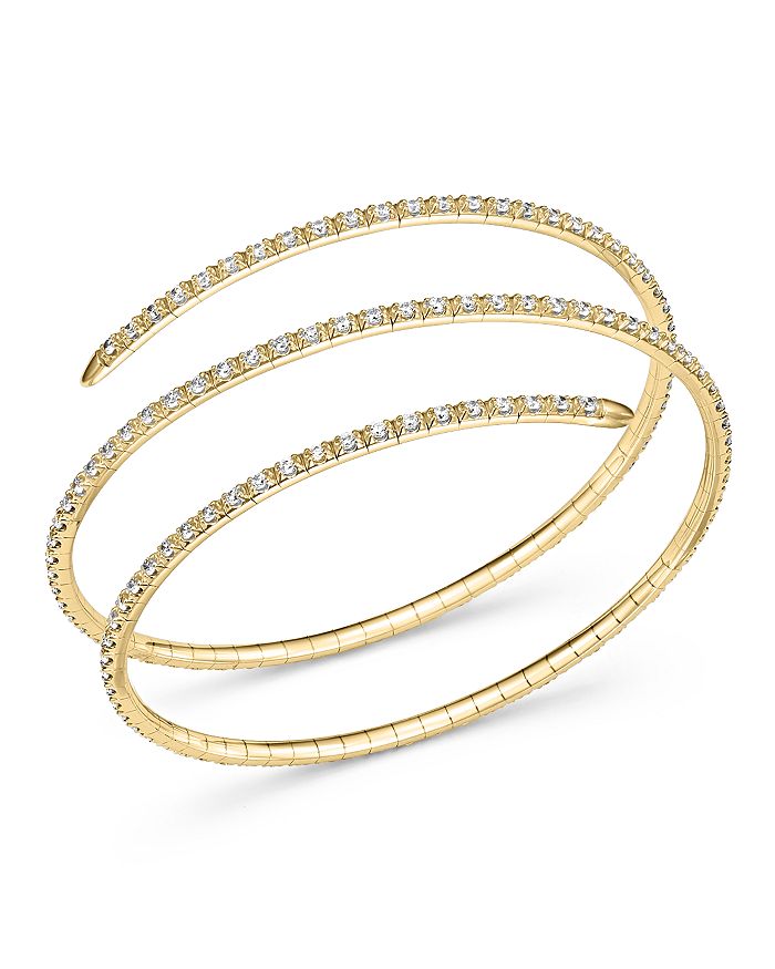 Bloomingdale's Diamond Coil Bracelet In 14k Yellow Gold, 3.0 Ct. T.w. - 100% Exclusive In White/gold
