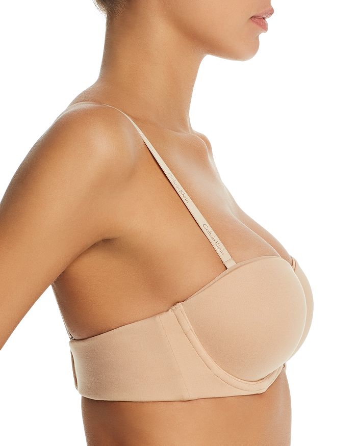Shop Calvin Klein Lightly Lined Constant Strapless Bra In Bare