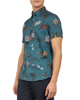 Ted Baker - Group Animal Print Slim Fit Shirt