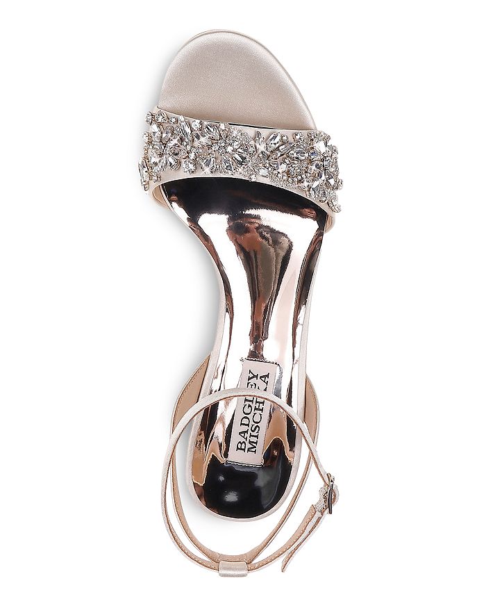 Badgley Mischka Ivanna Ankle Strap Sandal In Blush Satin ModeSens