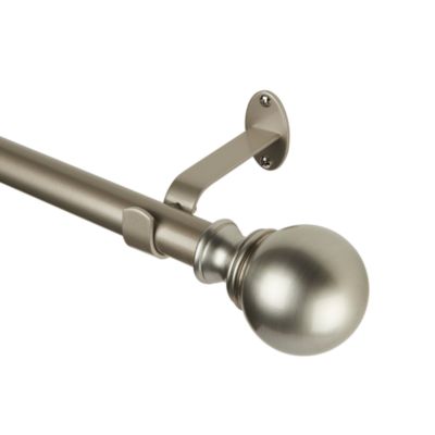 Cordelia Adjustable Curtain Rod with Ball Finials, 86"-120"