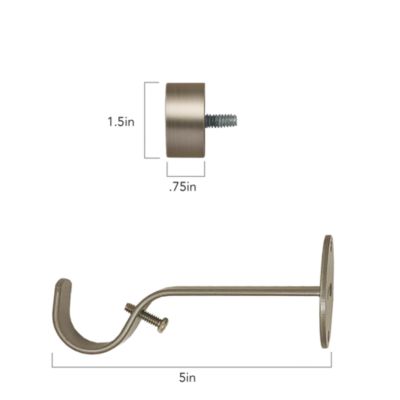 Serena Adjustable Curtain Rod with Cap Finials, 48"-86"