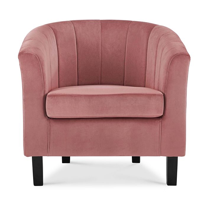 Shop Modway Prospect Channel Tufted Upholstered Velvet Armchair In Dusty Rose