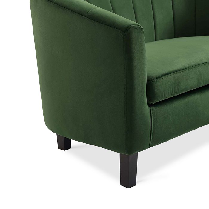 Modway Prospect Channel Tufted Upholstered Velvet Armchair In Emerald