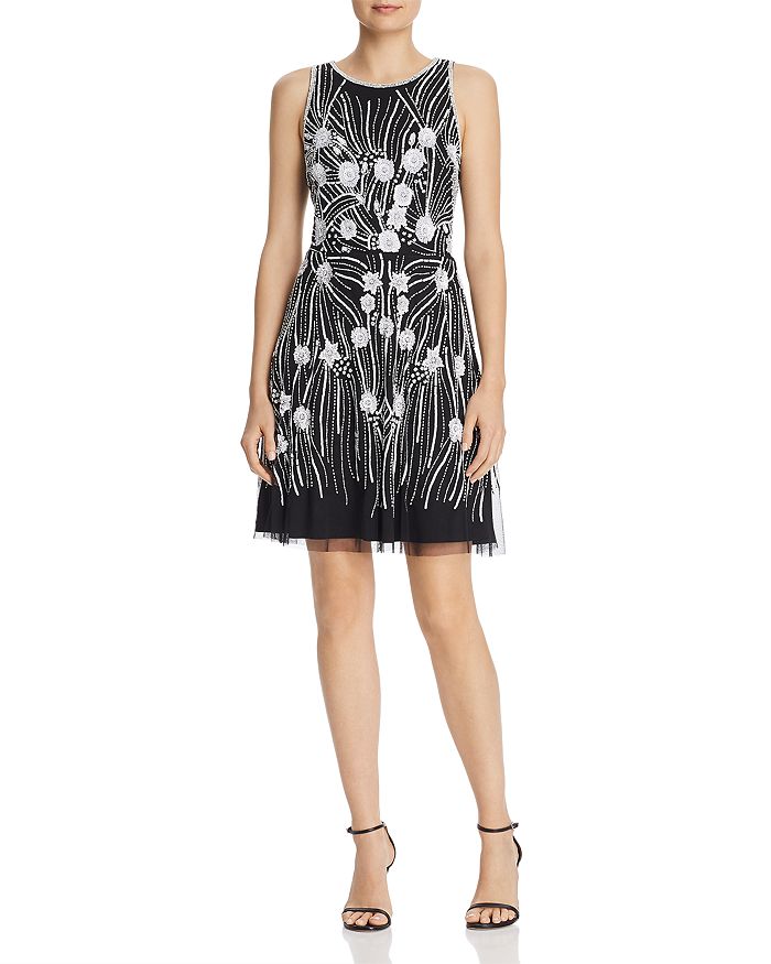 Adrianna Papell Floral Beaded Dress | Bloomingdale's
