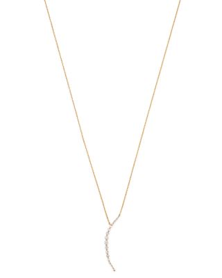 Diamond Crescent Necklace in 14K Yellow Gold, 0.35 tcw 