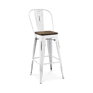 Modway Promenade Small Wooden Seat Bar Stool In White