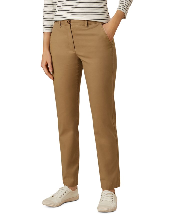 Hobbs London Paislyn Slim Straight-leg Chino Pants In Cappuccino
