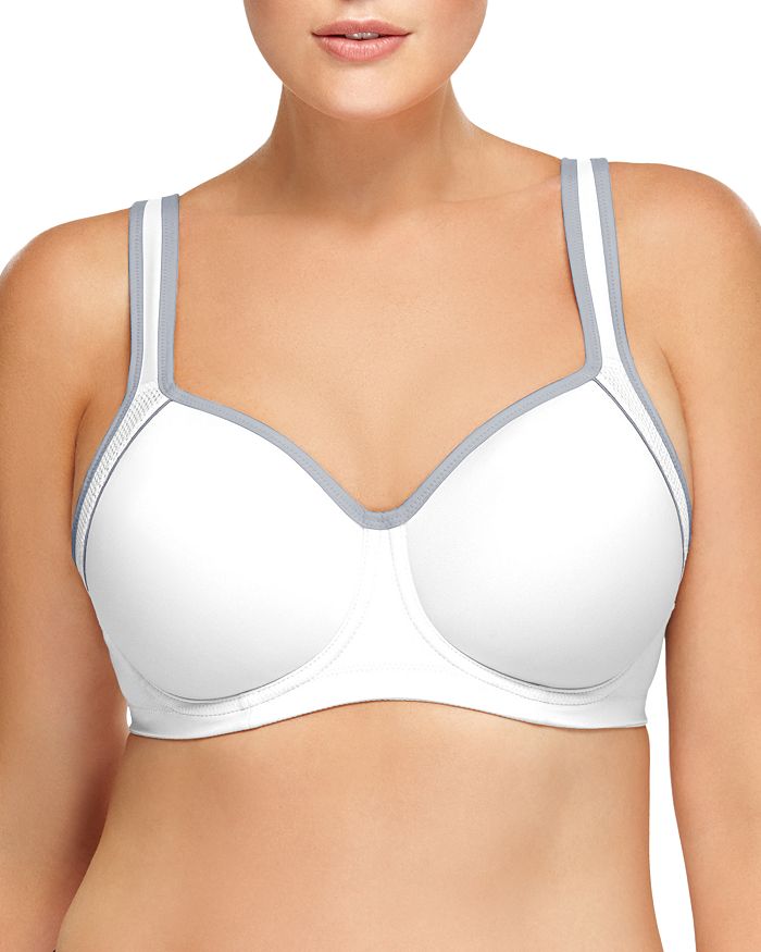 Wacoal Lindsey Sport Contour Underwire Bra In White/lilac Gray