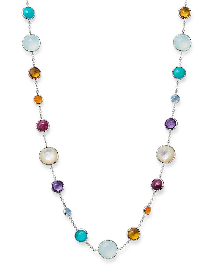 Shop Ippolita Sterling Silver Lollipop Multi-gemstone Lollitini Long Beaded Necklace, 36 In Multi/silver