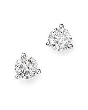 Bloomingdale’s Diamond Stud Earrings in 14K White Gold 3-Prong Martini Setting, 0.90 ct. t.w. - 100%