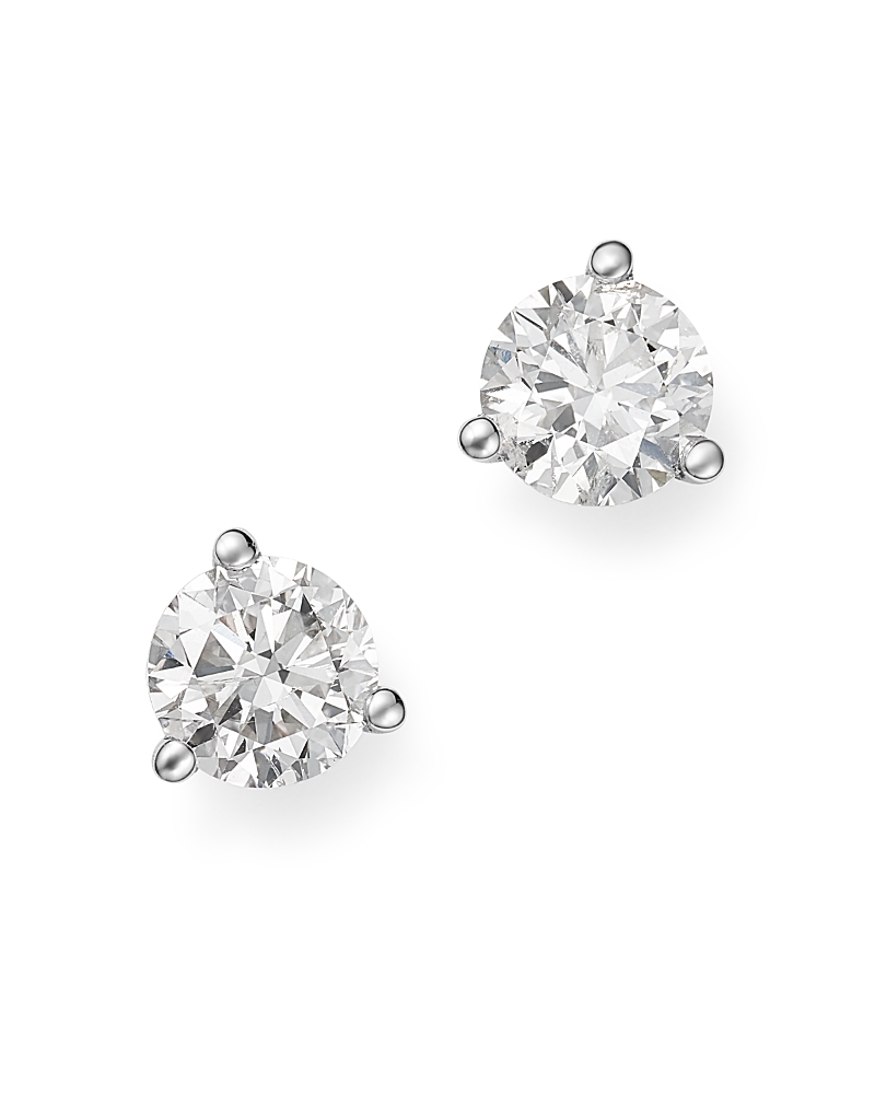 Bloomingdale's Diamond Stud Earrings In 14k White Gold 3-prong Martini Setting, 0.90 Ct. T. W. - Exclusive In White