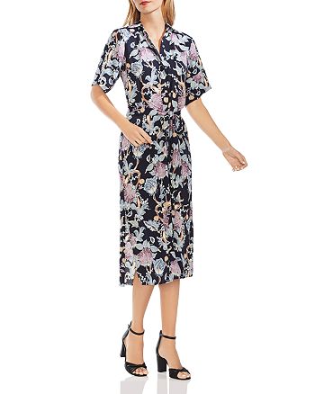 VINCE CAMUTO Poetic Blooms Midi Shirt Dress | Bloomingdale's