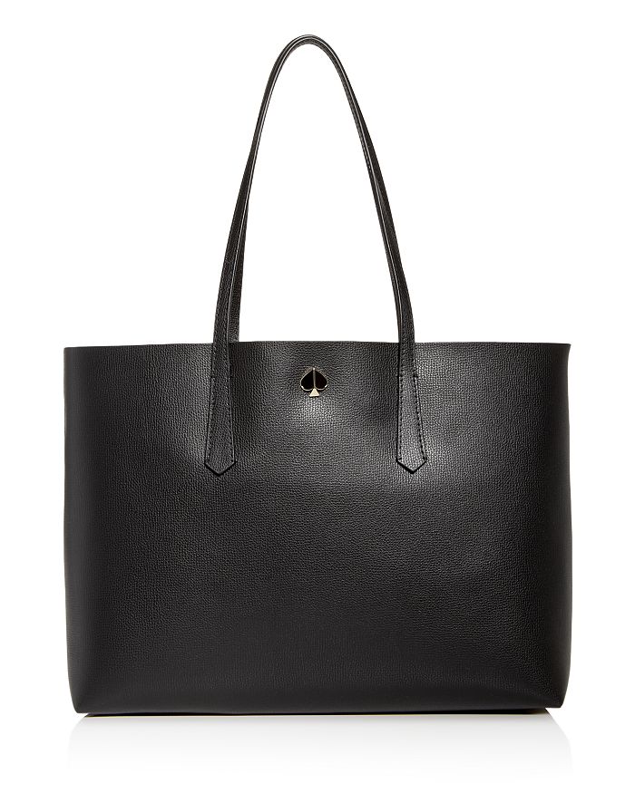 Kate Spade Large Margaux Leather Tote - Black In Black/warm Taupe/gold ...