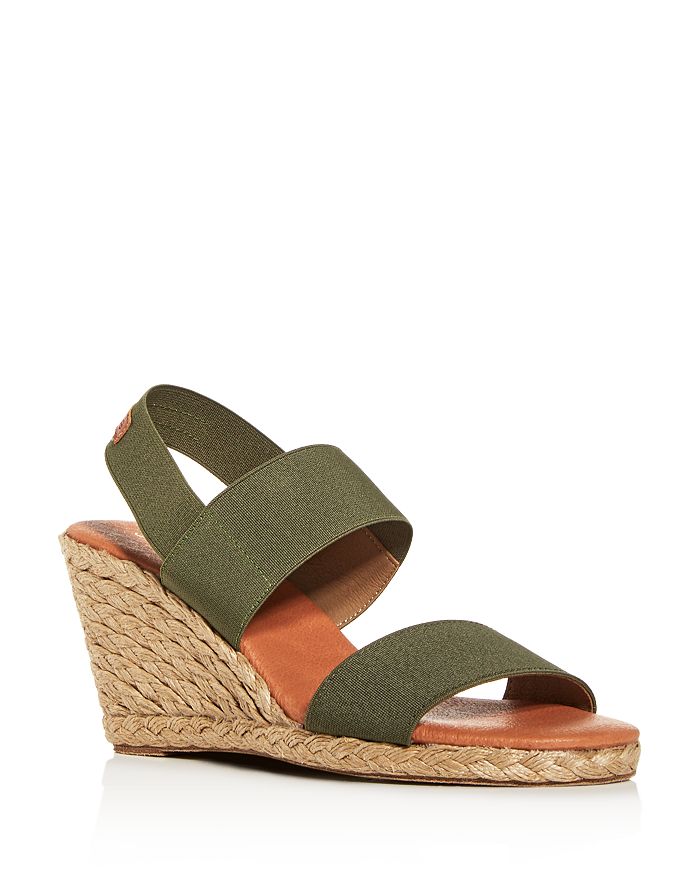 Andre Assous Women's Allison Strappy Espadrille Wedge Sandals In Forest Green