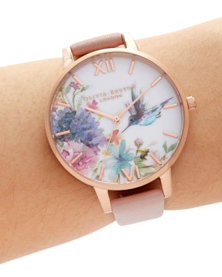 Olivia Burton Hummingbird & Floral Motif Watch, 38mm  display picture 1