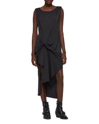 All Saints draped Riviera shops dress in charcoal