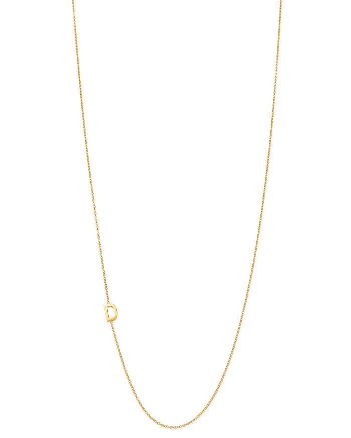 Zoe Lev 14k Yellow Gold Asymmetrical Initial Pendant Necklace, 18l In D/gold