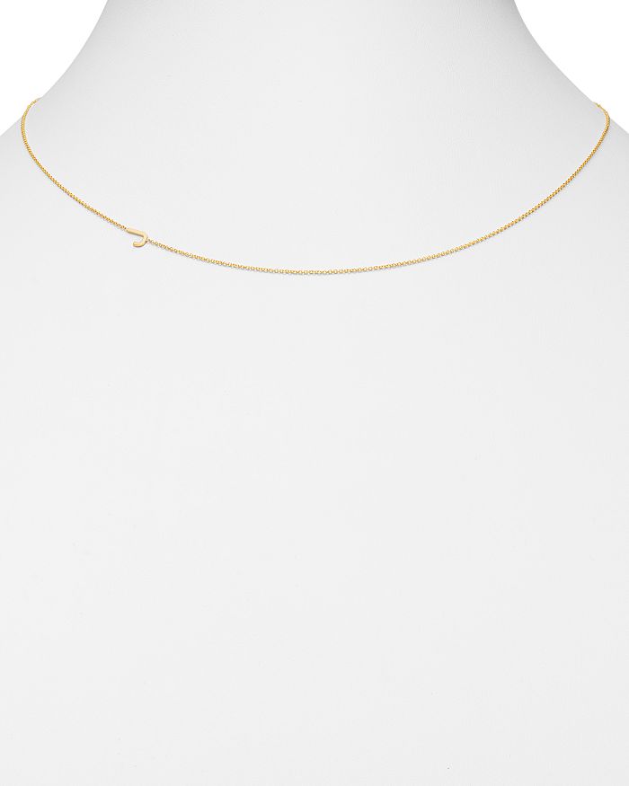 Shop Zoe Lev 14k Yellow Gold Asymmetrical Initial Pendant Necklace, 18l In J/gold