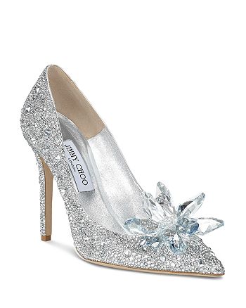 Jimmy Choo Women's Avril 100 Crystal-Covered Pointy Toe Pumps ...