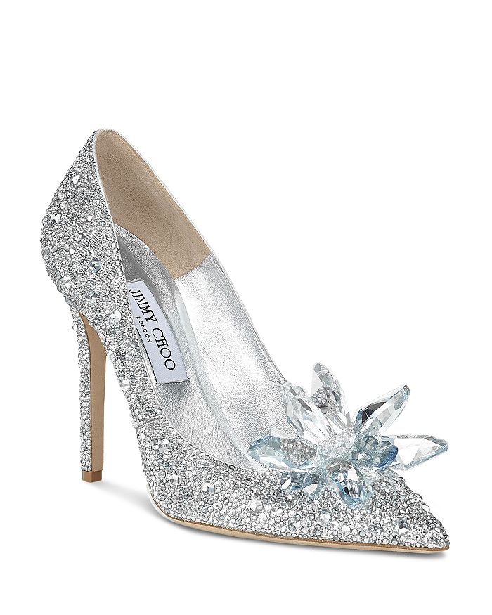 JIMMY CHOO WOMEN'S AVRIL 100 CRYSTAL-COVERED POINTY TOE PUMPS,J000055810