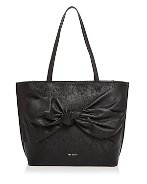 TED BAKER DIIANA KNOT DETAIL LARGE LEATHER TOTE,WXB-DIIANA-XH9W