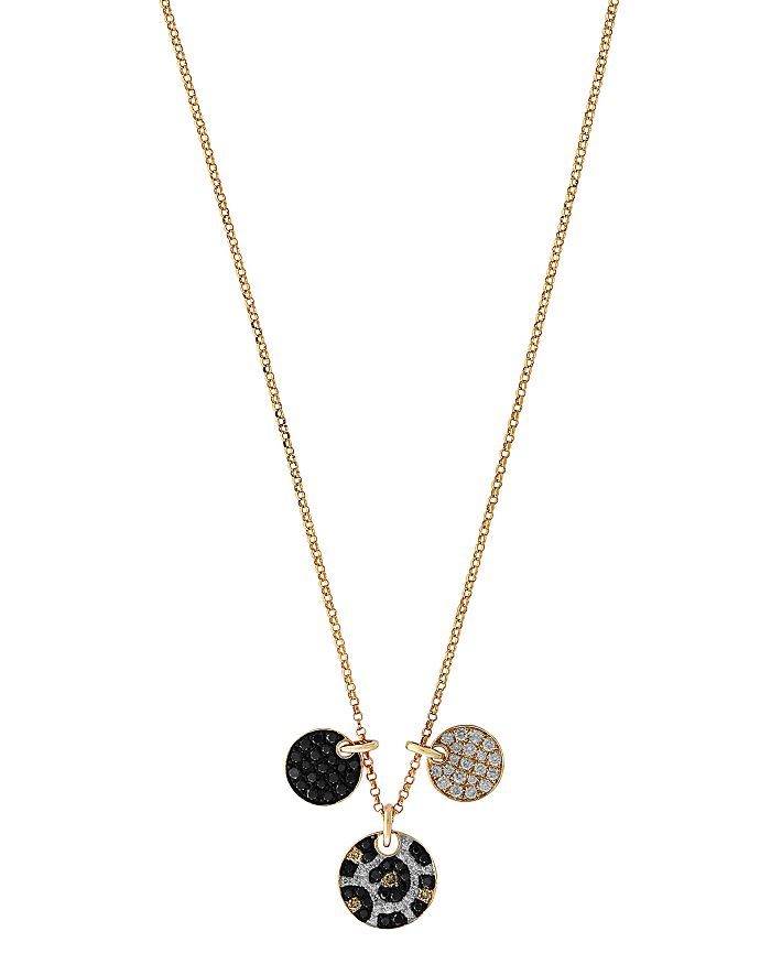 Bloomingdale's Black Brown & White Diamond Animal Print Necklace In 14k Yellow Gold 18 - 100% Exclusive In Multi/gold